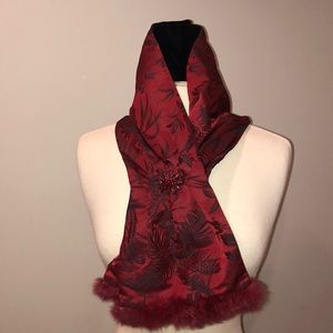 Deep Red Kudibal Copenhagen Velvet Scarf
